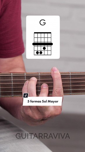 5 formas de poner el acorde Sol Mayor 🎸 #fyp #learnontiktok #guitar #...