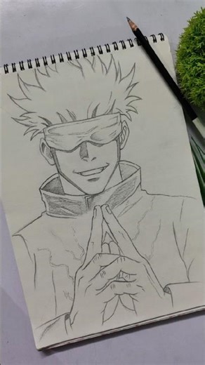 gojo outline drawing |Anime Sketch #gojo #sketch #shorts