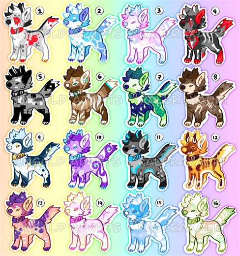 UPDATE- Furry Adopts Batch - READ DESC - Wolf/canine/dog Fursona Adoptables - Etsy