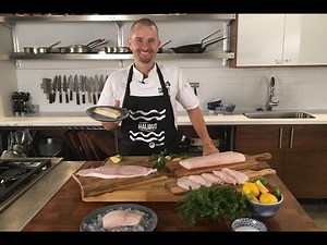 Chef Ned Bell's Wild Pacific Halibut Cheeks with Sweet & Sour Pears, Pinot Noir & Rosemary