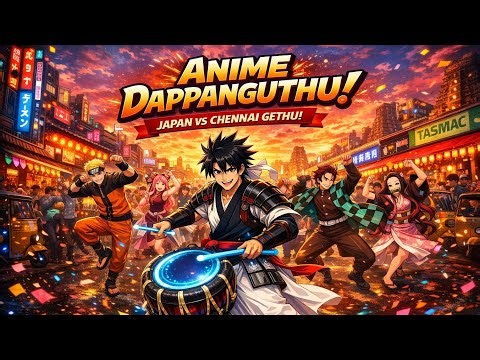ANIME DAPPANGUTHU 🔥 Japan vs Chennai Gethu | Ultimate Thavil Beat Anime Dance | Tamil Kuthu Mix