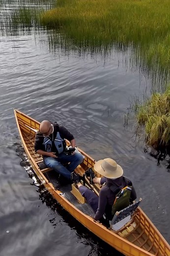 The audio from this clip is quite entertaining, but despite two very frustrating hours of trying I just can’t get it to upload. . This was our first time at this particular lake, and we were not aware of the remnants of an old dam just below the surface. The pedal drive fins kick up but that still leaves about an inch and a half of the drive sticking downwards from the bottom of the canoe. Even then it’s usually not a problem unless the surface that you hit is perfectly vertical. (for example, i