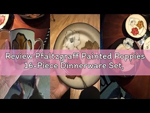 Review Pfaltzgraff Painted Poppies 16-Piece Dinnerware Set, Service for 4, Colorful Floral Stoneware