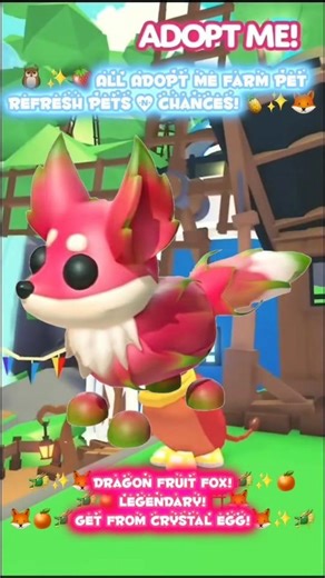 🦉✨️🍍All Adopt Me Farm Pet Shop Refresh Pets & Chances!🐲✨️🦊#adoptme #roblox #robloxshorts