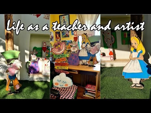 Alice in Wonderland Painting on Cardboard | Decorations for the First Day of Kindergarten