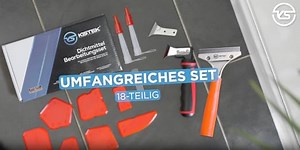 KISTEK® Silikonentferner Set [20-teilig] - Profi Werkzeug zum Silikon entfernen - Silikon Abzieher - Dichtmittel Bearbeitungsset inkl. Silikonfugen Abzieher, Fugenglätter, Fugenmesser & Fugenkratzer
