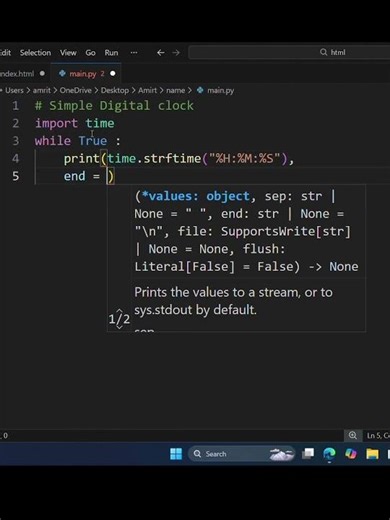Make a Clock in Python FAST! #shorts #pythonprojects