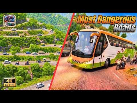 Bus Driving Through Extreme Dangerous Mountain Roads 🚌💨 | Bus Simulator India Gameplay