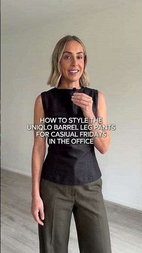 This is how you style khaki barrel pants for casual Friday office looks