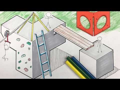 How to design and draw your own adventure park playground in 3D. Isometric Sketching.