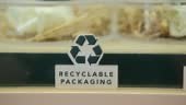 A sign of recyclable packaging, a symbol of nature conservation and...