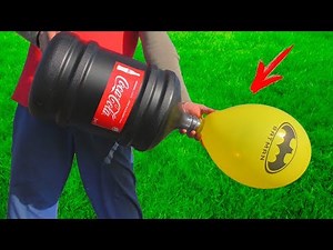 Experiment: Coca Cola and Mentos in to Giant Balloon! Super Reaction!