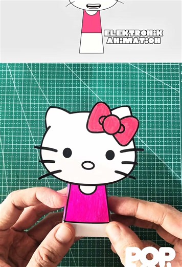 Coloring Hello Kitty Papercraft Craft Ideas