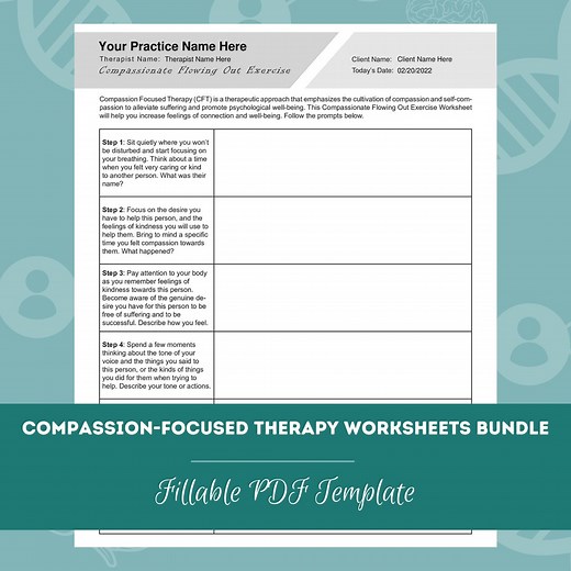Compassion-focused Therapy Worksheets Bundle | 14 Fillable PDF Templates | for Counselors, Psychologists, Therapists - Etsy UK