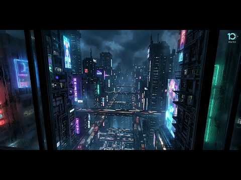 VibeTen | Cybernetic Worlds — 1 Hour Post-Rain Neon & Wet Futuristic City Ambience