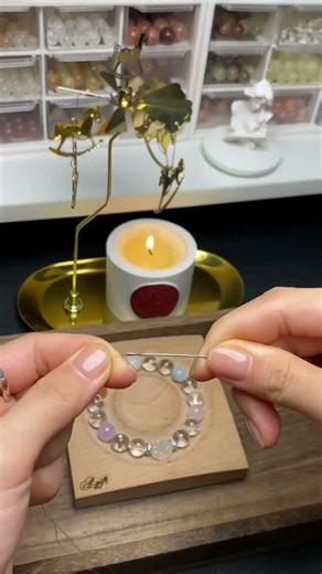 Handmade colorful beaded bracelet - a perfect combination of crystal and natural stones. #ASMR