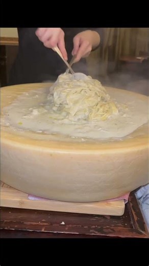 Flaming Parmesan Cheese Wheel Truffle Pasta | Creamiest Luxury Pasta Ever
