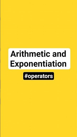 Arithmetic & Exponentiation (operator) #python