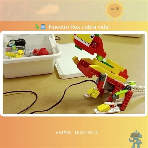 🦖🤖 Nuestro Rex cobra vida | Robótica para niños #TecnologíaParaNiños #CampusDeVerano#AsimovIkastegia
