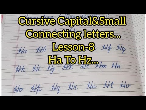#How To Write Cursive Capital&Small Connecting Letters|Beginners Handwriting Improvement|Lesson-8#
