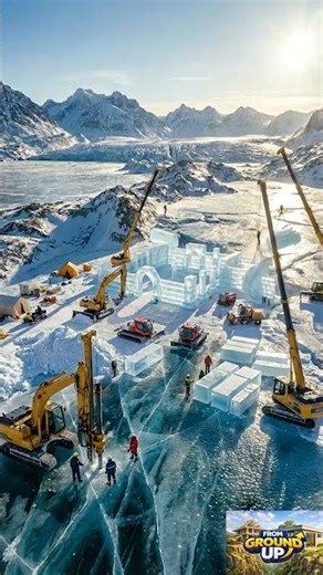 From Ice Blocks to 5-Star Hotel – The Full Process❄️🏠 #construction #timelapse