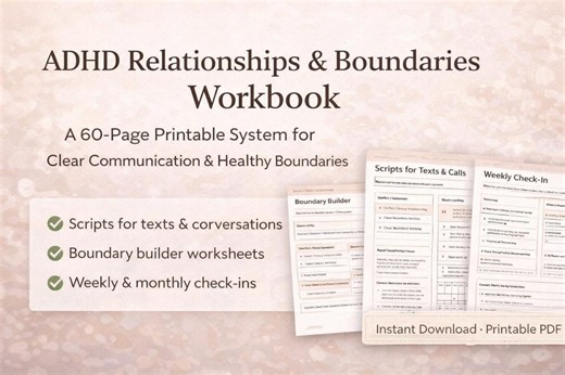 ADHD Relationships and Boundaries Workbook Printable – Communication Scripts, Boundary Builder, Conflict & People-pleasing - Etsy UK