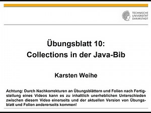 Übungsblatt 10 Collections in der Java Bib