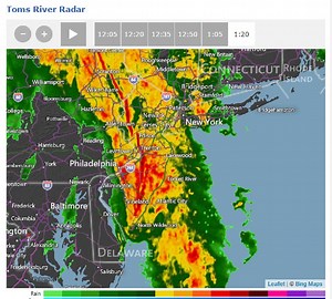 Severe Thunderstorm Warning In Effect For Toms River, Ocean County
