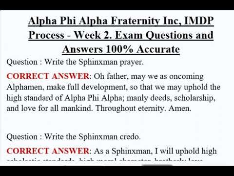 Alpha Phi Alpha Fraternity Inc, IMDP Process - Week 2. Exam Questions and Answers 100% Accurate