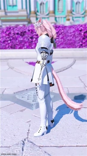 [ #FF14 ] ヴァナ・ディーリアン・ディフェンダーサーコート🤍🖤 (Patch 新アライアンスレイド胴) 白黒でコーデしてみたみゅん❣
