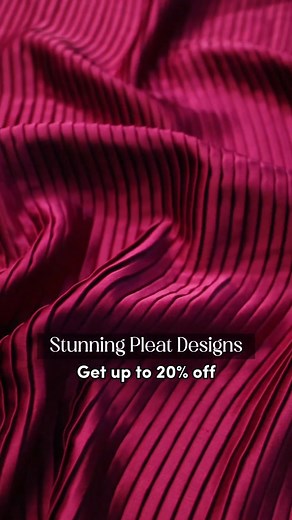 10K views · 48 reactions | This Plain Pleated Fabric is a superior quality fashion material that is suitable for everyday use. Tailor it into amazing outfits. Keep up with the trends and be unique in terms of your looks and presence with this fabric. Shop now! #fabcuarate #plainpleated #pleatedfabric #pleated #madewithlove #stitchingprocess #reelsviral #reelsfacebook #trendingreels #onlinefabricstore #onlineshopping #madeinindia #fashionstyle #explore #feature #shopnow | Fabcurate | Facebook