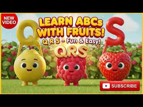 Q R S | Quince Raspberry Strawberry 🍐🍇🍓 | ABC Fruits Learning for Kids | Tiny Tickle Toons