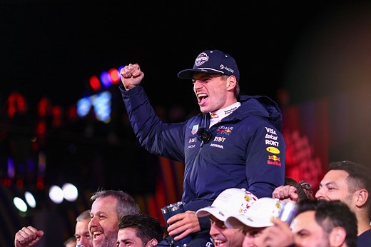 Max Verstappen dances to his ‘Du du dudu’ anthem as Red Bull celebrate his 4th championship