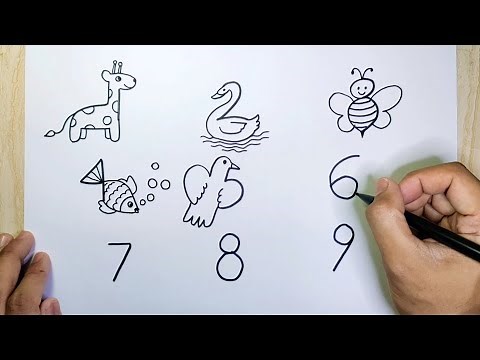 Cara menggambar hewan dari angka