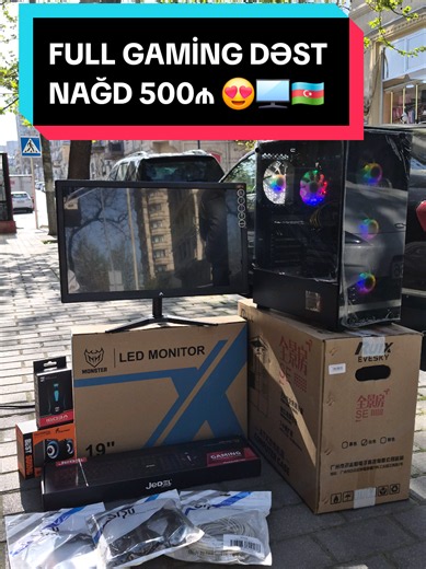 🌀FULL GAMİNG DƏST NAĞD 500₼ 😍🖥🇦🇿 🌀SİSTEM- GAMEMAX RGB AKVARYUM 🌀KASSA FAN - 4 ƏDƏD RGB GAMEMAX 🌀CPU - İntel CORE i3 7100 7th 3.9GHz 🌀RAM -DDR4 8GB 2666MHz 🌀Os - Windows 11pro 64x AK 🌀GPU - ASUS NİVİDİA Geforce GTX 🌀PSU - GAMERS MQ580 80 Bronz 🌀CPU FAN - DEEPCOOL GAMMAX AG400 🌀PLATA - Asrock 110 Pro -HDV/M2 🌀Yaddaş - 500GB WD 100%/100% 🌀MONİTOR - MONSTER FULLHD 75Hz 🌀RGB Klavatura, maus ,Kalonka, kavbellər 🌀Mağzada satış Yoxlama otağı 🌀Naxçıvan,Rayonlar və Bakı Ərazisi Çatdırıl