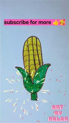 How to Make Easy Corn Drawing 🌽 | Cute Corn Art #shorts#viral