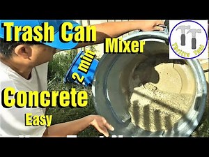 How to Mix Concrete / Cement in a Trash Can, 2 Minutes Without Drill, Wheelbarrow or Mixer. DIY Hack