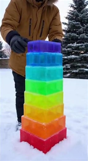 WE BUILT A RAINBOW ICE IGLOO IN THE SNOW! (Glowing 7-Color Dome That Lights Up Like a Prism)