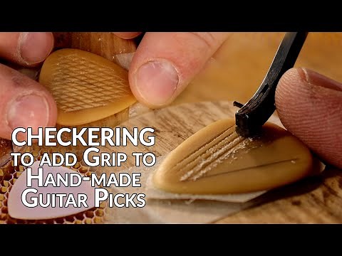 How to add Grip to a Custom GUITAR PICK with a Checkering Technique