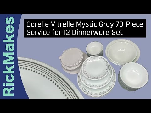 Corelle Vitrelle Mystic Gray 78-Piece Service for 12 Dinnerware Set