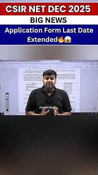CSIR NET JUNE 2O25 Application Form Last Date Extended & Important #csirnet2025