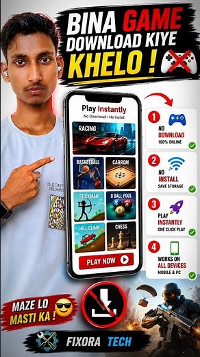 Play Game Without Downloading! 🔥Top 2 Websites For You #short, #fixoratech