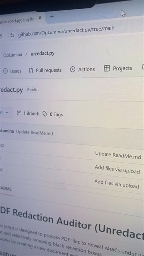 Christian Stupak on Instagram: "Here’s the unredactor script as requested github.com/OpLumina/unredact.py/"