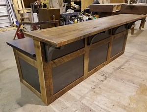 Handmade Modern Industrial Reception Desk, Steel and Wood Entry Counter, Retail Store Greeting Counter, Coffee Shop Customer Service Station - Etsy