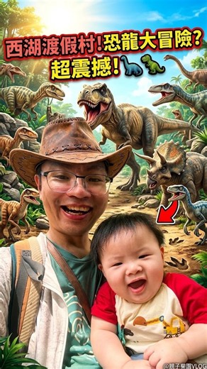 苗栗居然有超大恐龍！帶小孩衝進侏儸紀世界恐龍樂園！🦕💥 #西湖渡假村 #苗栗景點 #親子旅遊 #親子一日遊 #親子旅遊 #ohyagor #西湖渡假村