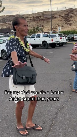 my dad’s perfected his Asian squat for decades #asiansquat #dad #fyp | Asian Squat