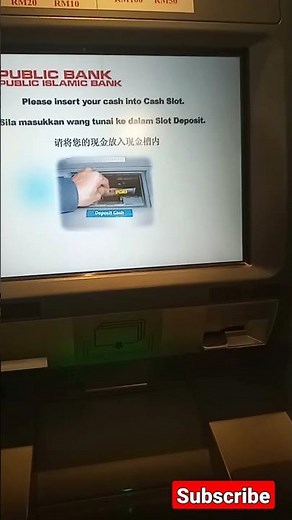 Cara Bank In Duit Di Mesin ATM Public Bank (CDM Machine) #DepositTunai