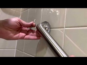 Install bathroom safety grab bar in tiles | Ensure centering in stud