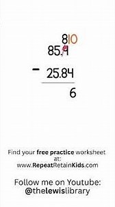 Learn how to do decimal subtraction #decimals #decimal #maths #mathematics #learnmath #learnmaths