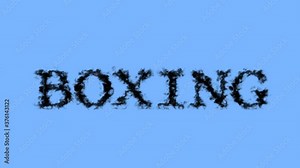 Boxing smoke text effect sky isolated background. animated text effect with high visual impact. letter and text effect.